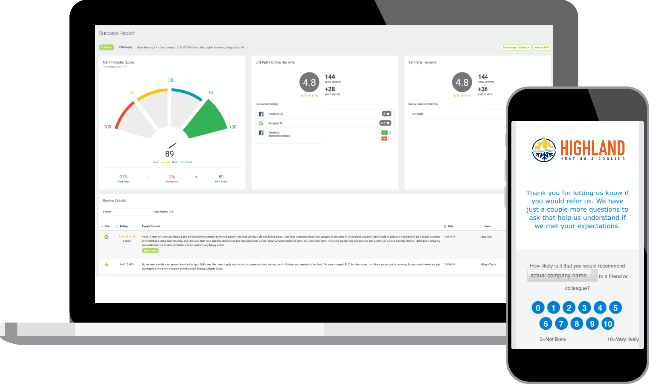 NPS dashboard in BRAVO.